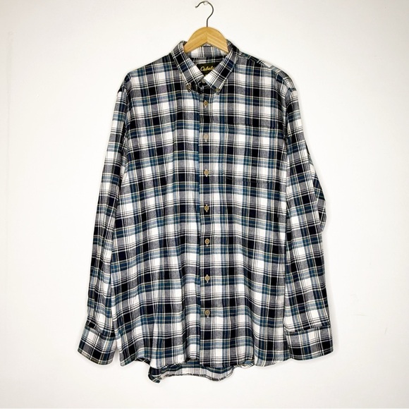 Cabela’s Plaid Long Sleeve Button Front Mens Flannel Shirt Size XL Tall - Picture 3 of 5